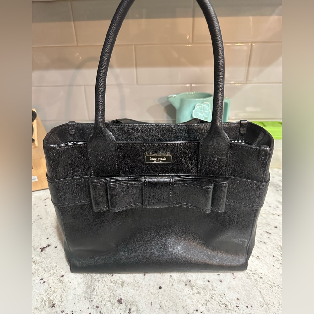 Kate spade black Rosa patent leather bow tote